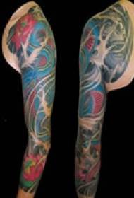 Tatuaje de brazo de arte de mano completa