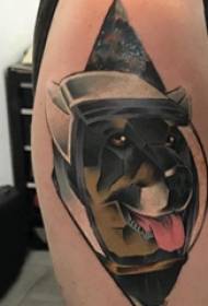 Puppy tattoo foto jongen arm omhoog hond tattoo foto