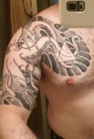 Half armor tattoo picture male arm upper armor tattoo picture