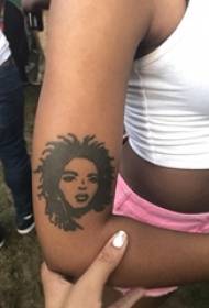 Εικόνα τατουάζ χαρακτήρα χαρακτήρα κορίτσι πορτρέτο εικόνα τατουάζ στο χέρι