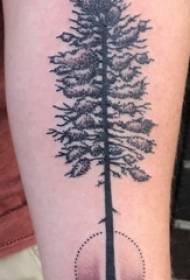 Material del tatuaje del brazo, brazo masculino, geometría e imagen del tatuaje del árbol