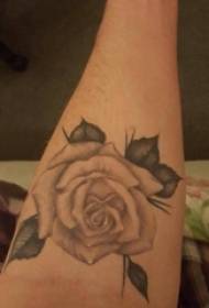 Le bras de la fille de tatouage rose européen et américain sur l'Europe et l'Amérique rose croquis de tatouage photo
