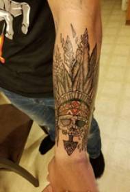 skull tattoo, creative skull tattoo picture on the boy's arm