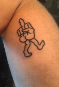 Crna minimalistička tetovaža muškog lika na slici apstraktne tetovaže lika