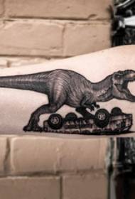 Germanica dinosaurum tattoos Threicae dinosaurum spectaverunt et currus masculum imaginem discipulus super brachium eius