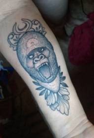 Qalabka tattoo gacanta, gacanta lab, orangutan iyo sawirada tattoo dhirta