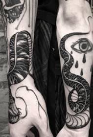 Tattooo snake, milê mêr, wêneya tatîlê ya snake