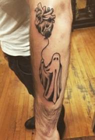 Матэрыял татуіроўкі на руках, малюнкі сэрца мужчыны, сэрца і прывід