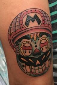 Crtani tetovaža, muški student, crtana slika tetovaže na ruku