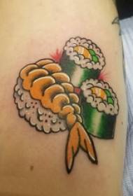 Menjar tatuatge, braç de noi, menjar pintat, sushi, imatge del tatuatge