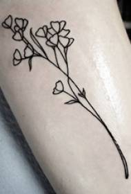 Literêre blomme tatoeëer meisie se arm minimalistiese tatoeëring blomme tatoeëer prentjie