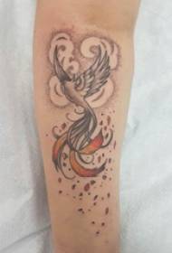 Arm tattoo picture girl colored phoenix tattoo picture on arm