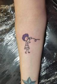 Татуировка анимационен герой момиче карикатура цветна татуировка герой на ръката