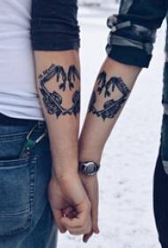 Bahan tato lengan pasangan lengan dan gambar tato bunga