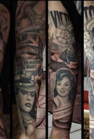 Kembang karakter panangan tattoo pola budak karakter hideung gambar tattoo gambar