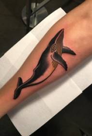Bálna tetoválás, hatalmas bálna tetoválás kép a fiú karján