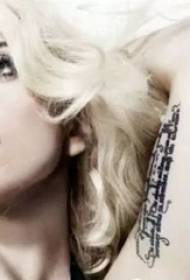 Lady gaga tattoo bhean gaga lámh pictiúr tattoo íostach dubh