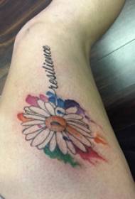 Японская хрызантэма татуіроўкі жаночая рука дзяўчыны на малюнку татуіроўкі японскай хрызантэмы