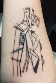 几何元素纹身 男生手臂上创意的几何纹身图片