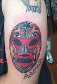 Tattoo ea letsoho la monna oa tattoo ho setšoantšo sa english le mask