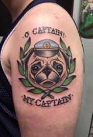 Braccio del cane del tatuaggio del cane sul modello del tatuaggio del cucciolo