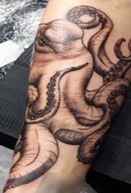 Black octopus tattoo male octopus tattoo on arm