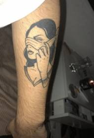 Slatka tetovaža, stick lik, crna i siva, stick figura, tattoo slika