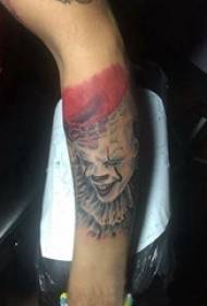 Tattoo ya Clown, mkono wa kiume, picha ya tattoo ya Clown