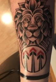 Lion head tattoo Europe and America boy arm lion head tattoo picture