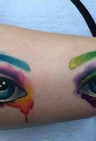 Očesna tetovaža, poslikana slika tatoo za oči na fantovi roki