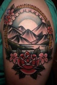 Hill peak tattoo girl arm on hill peak tattoo picture
