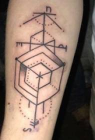 Minimalist Tattoo Picture of a minimalist tattoo on a black gray gray boy's arm