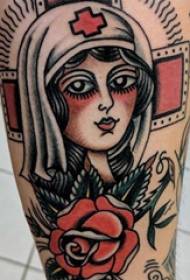 Harkokin likitan kasashen waje tattoo dalibi makamai a kan canza launin likita likita tattoo hoto