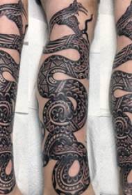 Braccio di studente maschio di tatuaggio animale Baile sull'immagine del tatuaggio del serpente nero