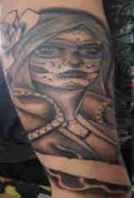 Personatge femení patró tatuatge personatge estudiant masculí quadre de tatuatge