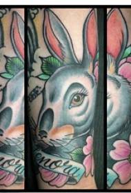 Zečasta djevojka za tetovažu zeca na slici tetovaža zeca i cvijeta