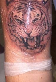 Tiger head tattoo modely lahy loha amin'ny sary tigre head sary