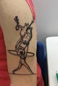 Braccio materiale tatuaggio ragazzo personaggio e foto tatuaggio cuore