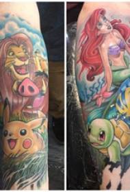 Arm tatoveringsmateriale par tegneserie tatoveringsbilde på armen