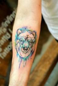 컬러 작은 동물 문신 사진에 작은 동물 문신 소년의 팔