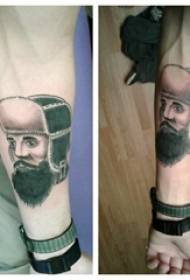 Portret postaci tatuaż mężczyzna student ramię portret portret tatuaż szkic szkic tatuaż obraz