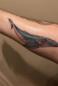 Tattoo whale jongen whale tattoo foto op earm