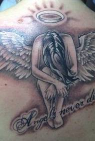 tattoo aingeal caillte a bhfuil cuma mhaith air ar chúl