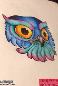 The colorful owl tattoo manuscript works by the tattoo show