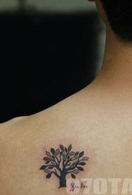 Невеликий свіжий особистість назад татемного дерева татуювання візерунок