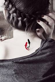 Very cute and small tattoos on the back of the girl