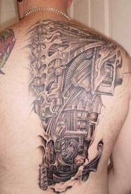 asmeninis nugaros mechaninio tatuiruotės modelio paveikslėlis