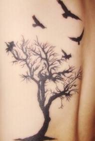 çocuklar geri güzel güzel ağaç kuş manzara dövme resim