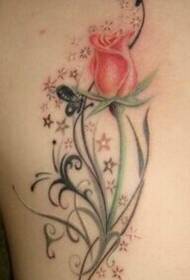 girly назад красива тривимірна картина татуювання троянди