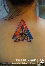 Naisen takana tähtitaivas silmä tatuointi työtä
